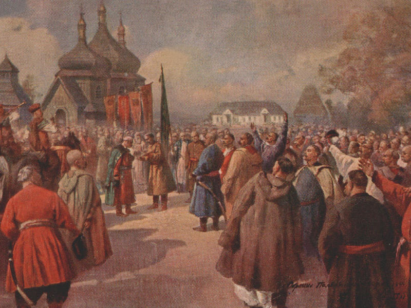 Переяславская рада 1654 решения. Переяславская рада картина Хмелько.